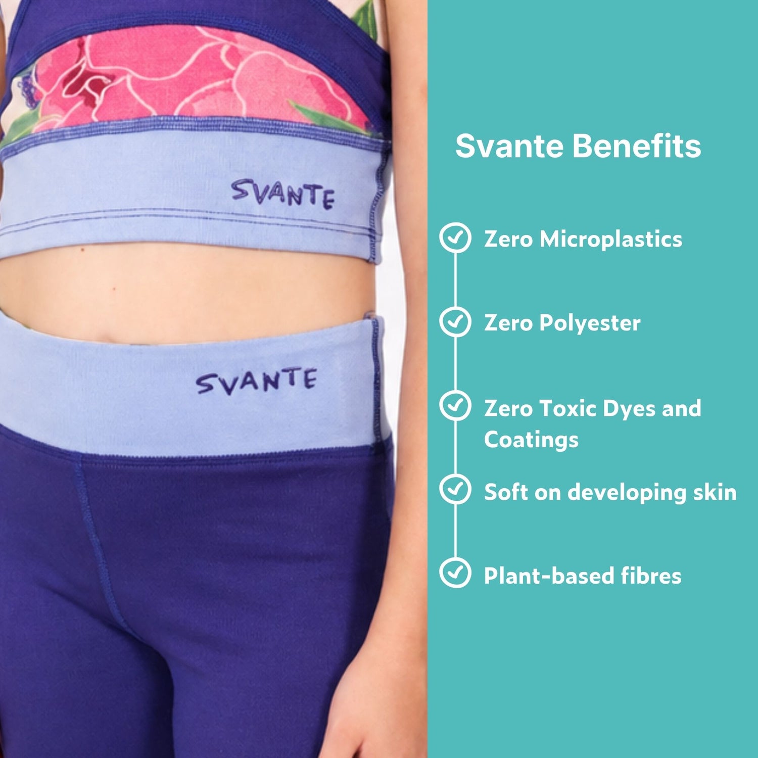 Girls Blue Sports Crop Top | Plantech™ Plant Based