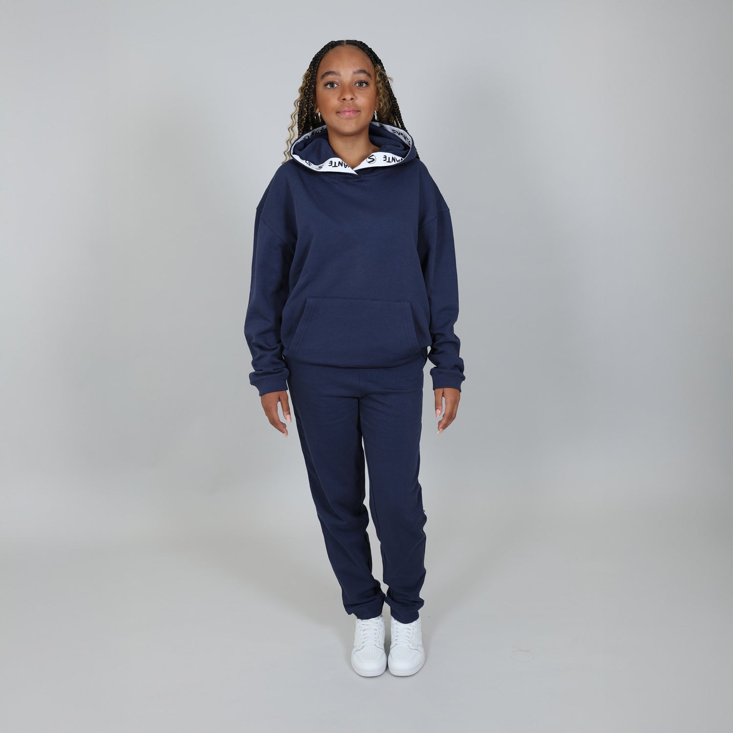 Girls EarthKnit™ Hoodie & Jogger Set in Blue