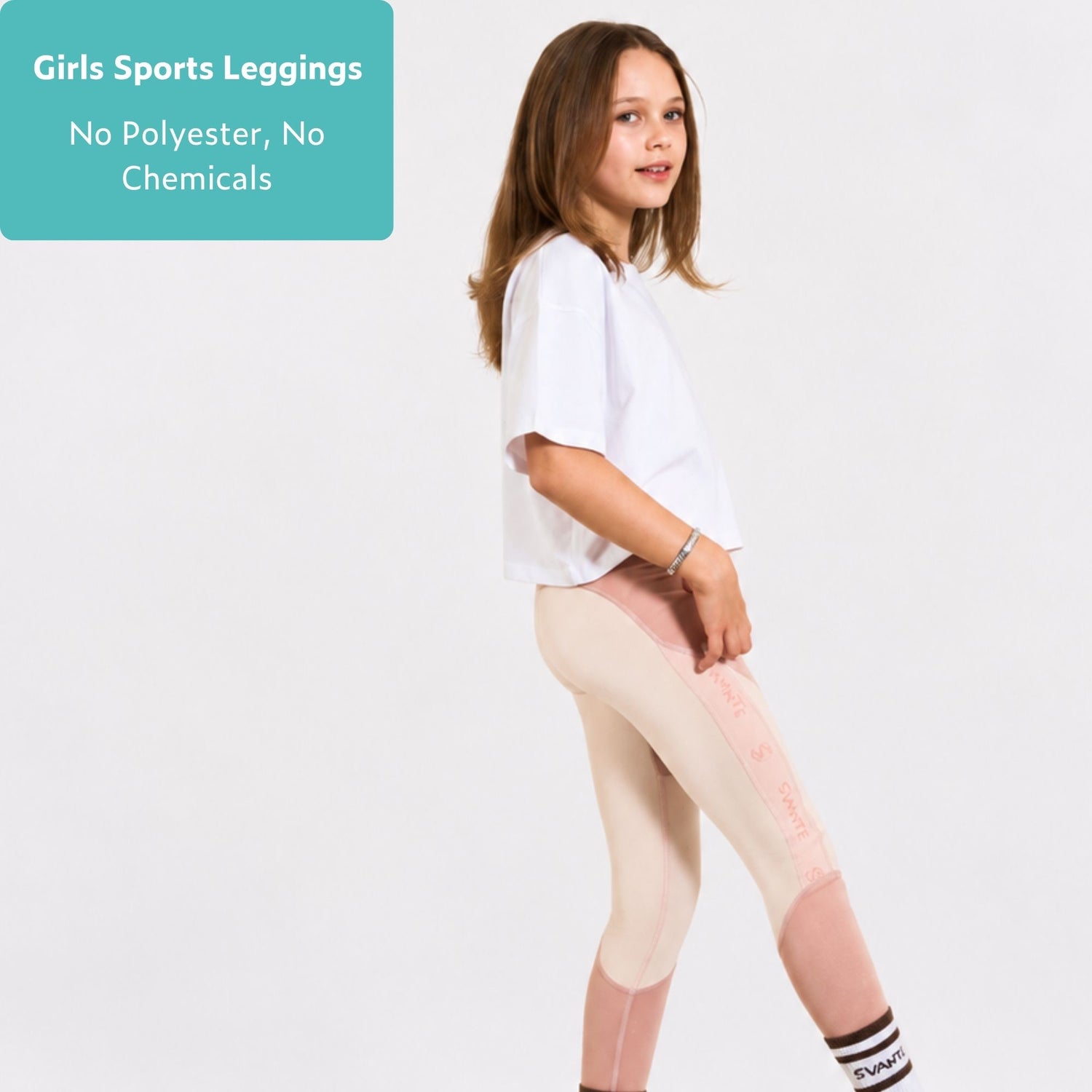 Girls Pink Plantech™ Sports Leggings