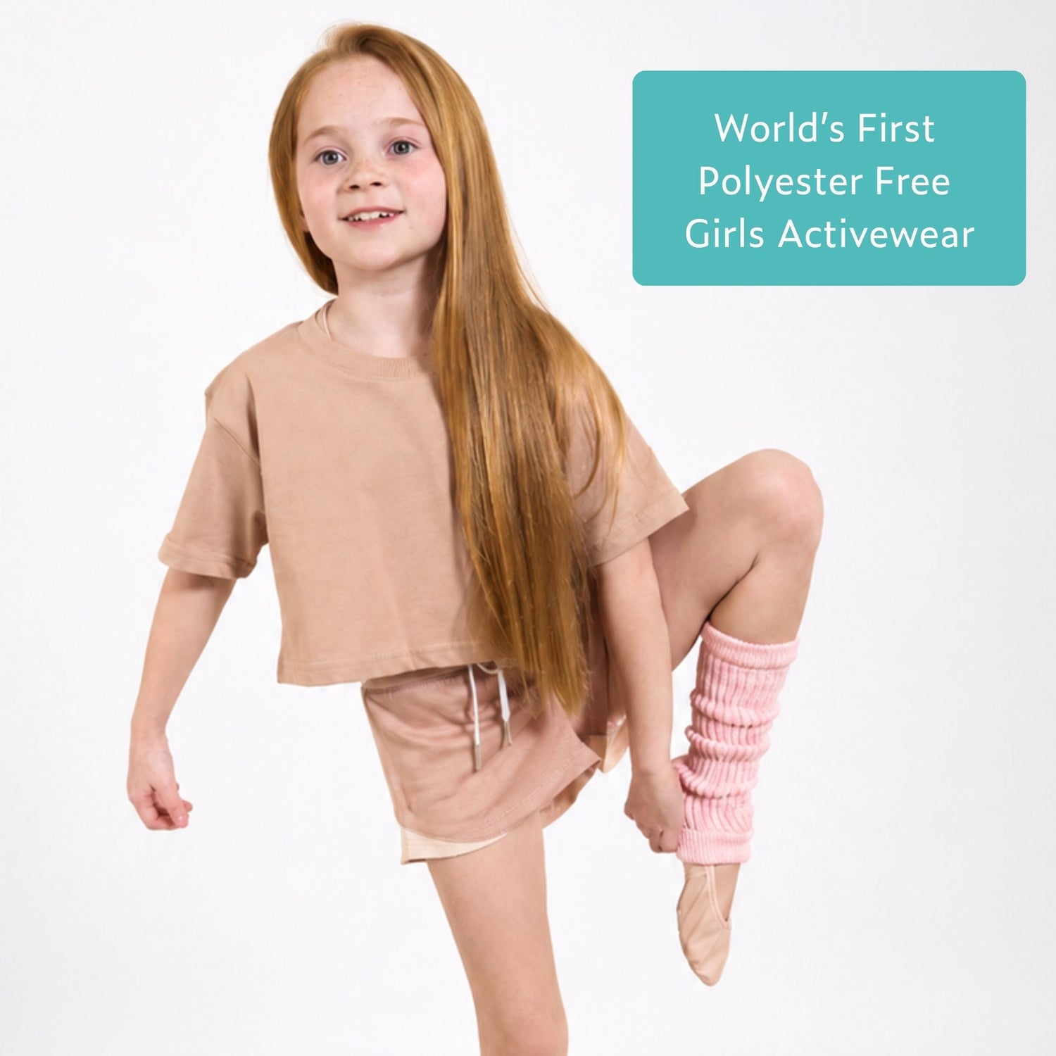 Summer Set | Girls Pink Taupe Organic Crop T-shirt & Pink Taupe Shorts